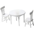 thumbnail image 1 of 1:12 Scale Dollhouse Round Dining Table Chair Furniture Model, Pretend Play Toy Miniature Accessory, 1 of 8