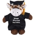 thumbnail image 2 of Made by Aliens Plush Stuffed Animal Toys 8 Inches Present Gifts for Graduation Day, Personalized Text, Name or Your School Logo on Gown, Best for Any Grad School Kids (Graduation Giraffe Black Gown), 2 of 2