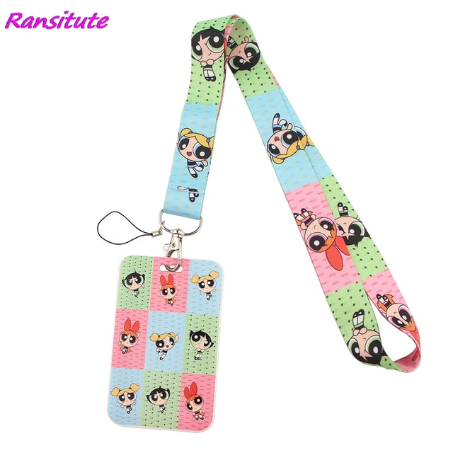 Ransitute R1998 Cartoon Girl Personality Card Holder ID Holder Bus Card Holder Staff Card Lanyard For Keys Phone DIY Hang Rope 4