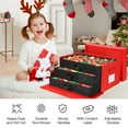 thumbnail image 7 of Ayieyill Premium Large Christmas Ornament Storage Box, Christmas Ornament Organizer, with Side Open, 3 Removable Trays - Keeps 72 Holiday Ornaments, Red, 7 of 7
