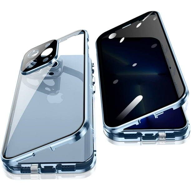 Coque anti-espionnage pour iPhone 13 Pro Max, Jonwelsy 360 degrés avant et  arrière en verre trempé, anti-espion 