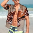 thumbnail image 7 of Sikiie Coffee Beans Chocolate Splash Print Men's Hawaiian Shirt, Summer Beach Button Pocket Short Sleeve T-Shirt,3X-Large, 7 of 7