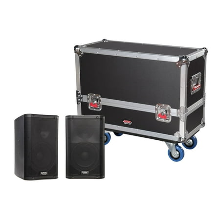 Gator Cases G-TOUR Series ATA Style Road Case for (2) QSC K8 Speaker Cabinets with Cable Storage and Heavy Duty 4 Casters (G-TOUR SPKR-2K8)