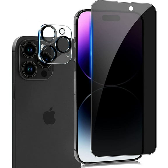 Privacy Tempered Glass Screen Protector   Camera Lens Protector for iPhone 15 Pro Max