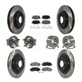 thumbnail image 1 of Transit Auto Front Rear Wheel Hub Bearings Assembly Coated Disc Brake Rotors and Semi-Metallic Pads Kit (10Pc) for Car Mitsubishi RVR Outlander Sport - Left Right Side (Driver Passenger) KBB-107509, 1 of 10