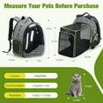 thumbnail image 3 of Cat Bubble Backpack Carrier - Expandable Large Space Cat Backpack for Kitty Small Dog up to 18lbs, Transparent Pet Carrier for Travel, Hiking, Walking & Outdoor, Gray, 3 of 7