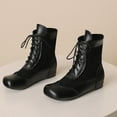 thumbnail image 4 of Bnwani Women Boots Ankle New Winter Fashion Toe Flat Versatile Casual Boot Black Size 5.5, 4 of 7