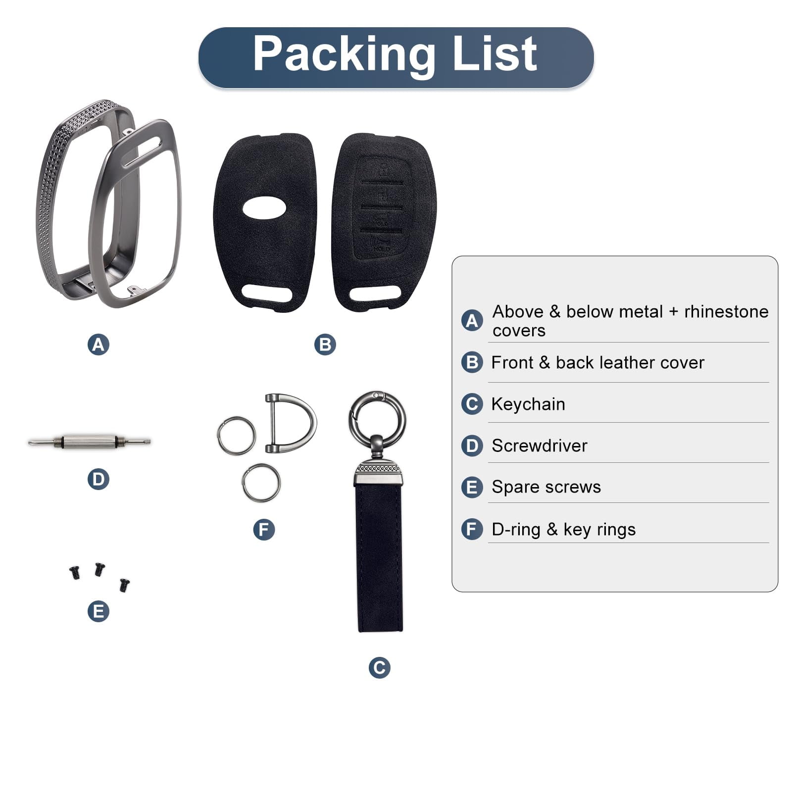for Hyundai Key Fob Cover, Full Protection Key Case Shell Compatible with Hyundai Elantra Ioniq Sonata Tucson Elantra GT 4 Buttons