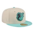 thumbnail image 3 of Men's New Era Light Beige/Turquoise Baltimore Orioles Two-Tone Color Pack 59FIFTY Fitted Hat, 3 of 5