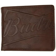 Budweiser Budweiser Brown Bifold Wallet Large Bowtie Logo Deboss with ID Window