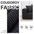 thumbnail image 4 of Aukfa 89" Corduroy Sleeper Sofa Couch, 3 Seater Living Room Sofa, 5 Pillows, Assemble-Free, Black, 4 of 9