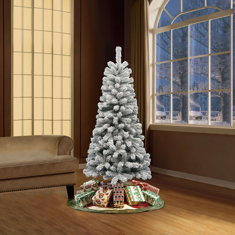 6' Pine Green Flocked Artificial Christmas Tree, by Holiday Time