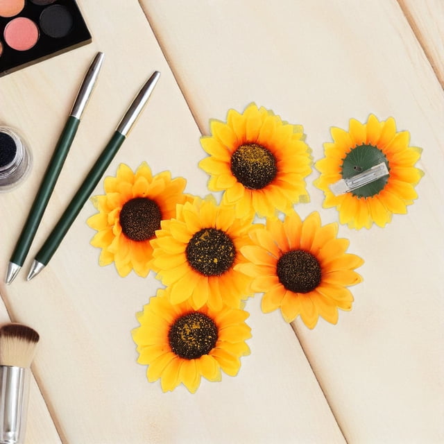 IDEANATEGRATE 6Ud Bang Clip De Girasol Decorativo Multicolor Con Apariencia Hermosa Y Atractiva