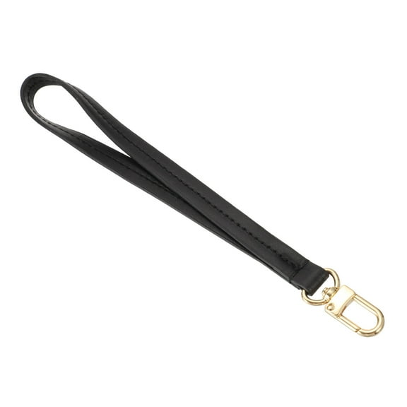 Uxcell 8 Inch Genuine Leather Purse Strap, 0.43 Inch Wide Short Shoulder Bag Strap Replacement Purse Straps Replacement for Women DIY Handbag Underarm Shoulder Bags, Black