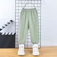 thumbnail image 2 of Ahuyic Solid Color Girls Full Length Pants Jogger Style Loose Fit Kids, 2 of 3
