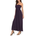 thumbnail image 5 of HDE Women's Strapless Maxi Dress Bohemian Sundress Purple 4X, 5 of 6