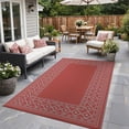 thumbnail image 4 of DEORAB 6'x9' Outdoor Rugs Waterproof Patio Reversible Plastic Carpet Camping Outside Mat,Red & Grey, 4 of 9
