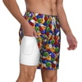 thumbnail image 3 of Picia Bowling Colorful pattern Mens Swim Trunks with Compression Liner Stretch Beach Shorts Quick Dry with Zipper Pockets No-Chafing Board Shorts-XX-Large, 3 of 9
