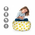 thumbnail image 2 of Yellow and White Storage Toy Bag Chair, Minimalist Modern Geometric Big Circles Rounds and Dots Retro, Stuffed Animal Organizer Washable Bag, Large Size, Marigold and Black, by Ambesonne, 2 of 3
