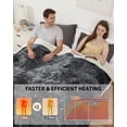 thumbnail image 2 of Bingirl Queen Size Velvet Soft Heated Blanket with Dual Controls - 84x90 Inch, 4 Heat Settings, 10H Auto Off, Dark Grey, 2 of 8