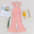 thumbnail image 2 of Bagilaanoe Toddler Baby Girl Cami Jumpsuit Sleeveless Ribbed Romper Overalls 12M 18M 24M 3T 4T 5T Kids Flare Pants Summer Clothes, 2 of 7