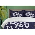 thumbnail image 4 of Ambesonne Starry Sky Duvet Cover Set, Planets Galaxy Space, Calking, Dark Blue Grey Multicolor, 4 of 6
