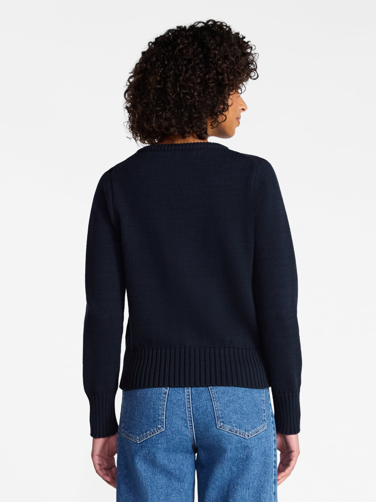 Time and Tru Women's Button Front Cardigan Sweater, Midweight, Sizes XS-XXXL