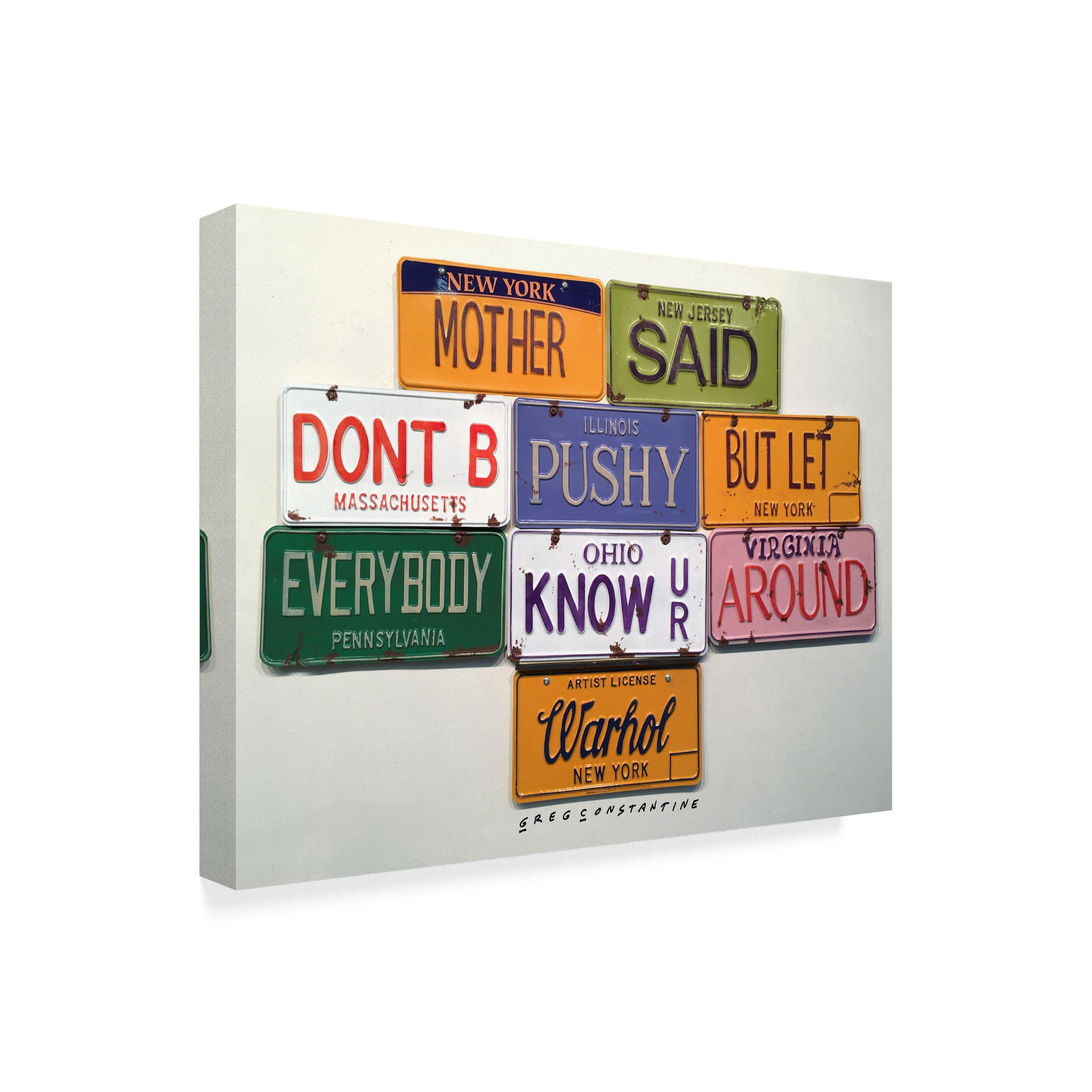 Trademark Fine Art 'Warhol Dont B Pushy' Canvas Art by Gregory Constantine
