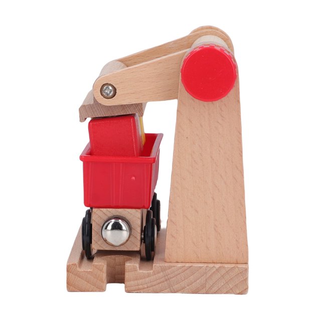 Wooden Track Accessories, Wood Railway Toy Scene Accessories 5 Pcs Rotating Grabber Endless Fun for Children
