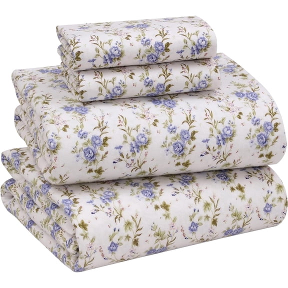 Ruvanti Flannel Sheets King Size - 100% Cotton Brushed Flannel Bed Sheet Sets - Deep Pockets 16 inches (fits up to 18") - All Seasons Breathable & Super Soft - Warm & Cozy - 4 Pcs - Sand Rose