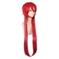 thumbnail image 2 of Peluca para cosplay de 100 cm de largo, recta, roja con flequillo en capas, 2 of 3