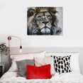 thumbnail image 5 of Nawypu  Black And White Lion with Crown Canvas Wall Art Abstract， King Animal Artwork Lion Head Portrait Gol Canvas Art Posters And Wall Art Prints, 5 of 6