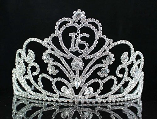 Janefashions Tiara Mit Haarkämmen – Goldfarben, Mit Strasssteinen, Für Abschlussball & Partys