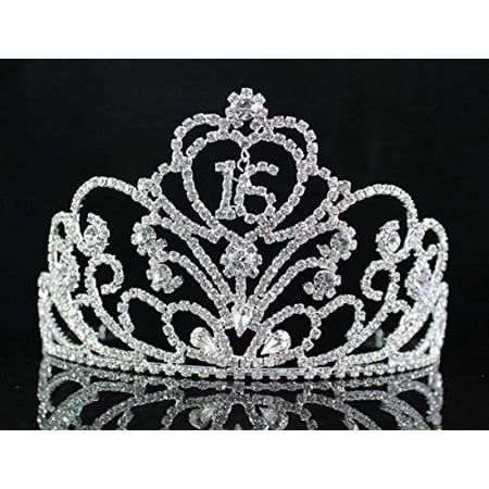 Janefashions Sweet Sixteen 16 Birthday Party Rhinestone Tiara crown w ...