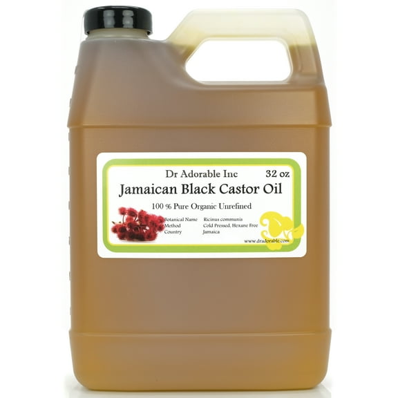 Dr Adorable - 32 oz - Jamaican Black Castor Oil - 100% Pure Organic Cold Pressed Natural Skin and Strengthen Grow & Restore Hair Care