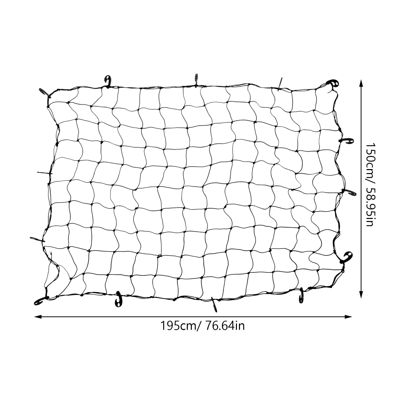 GOOHOCHY Bungee Cargo Net Car Roof Luggage Netting Roof Cargo Carrier Mesh Bungee Net