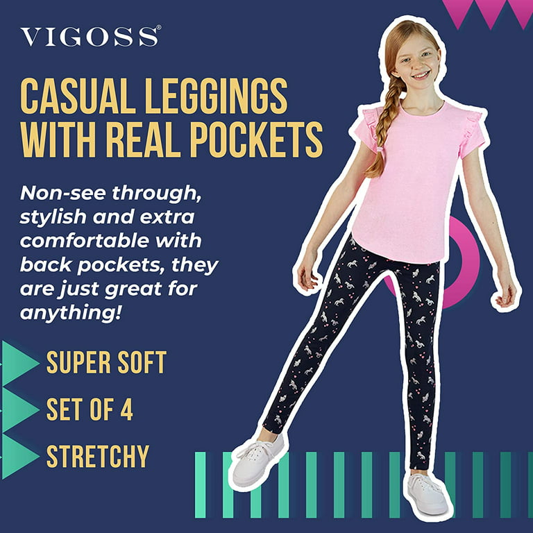 VIGOSS Girls' Leggings and Shorts Set - Yoga Pants and Bermuda