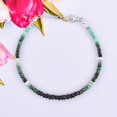 thumbnail image 5 of QNAVIC Natural Shaded Emerald Gemstone Beads Dainty Bangle Bracelets, Handmade Jewelry, Chakra Healing Crystals, May Birthstone Gift for Women, 925 Sterling Silver Chain 8 inch, 5 of 6