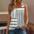thumbnail image 6 of Womens Tank Tops Plus Size under $5 Sleeveless Square Collar Pinted Loose T-shirt Gray M, 6 of 6