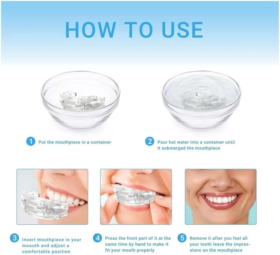 Anti-Snoring Device - Moldable & Adjustable - Stop Snoring Night Guard for Clenching Gnashing & Snore Anti-Snoring Mouth Guard