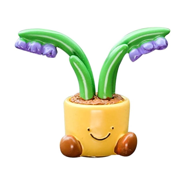Flower Pot Small Accessories Desktop Cute Doll Car Center Console Resin Car Accessories