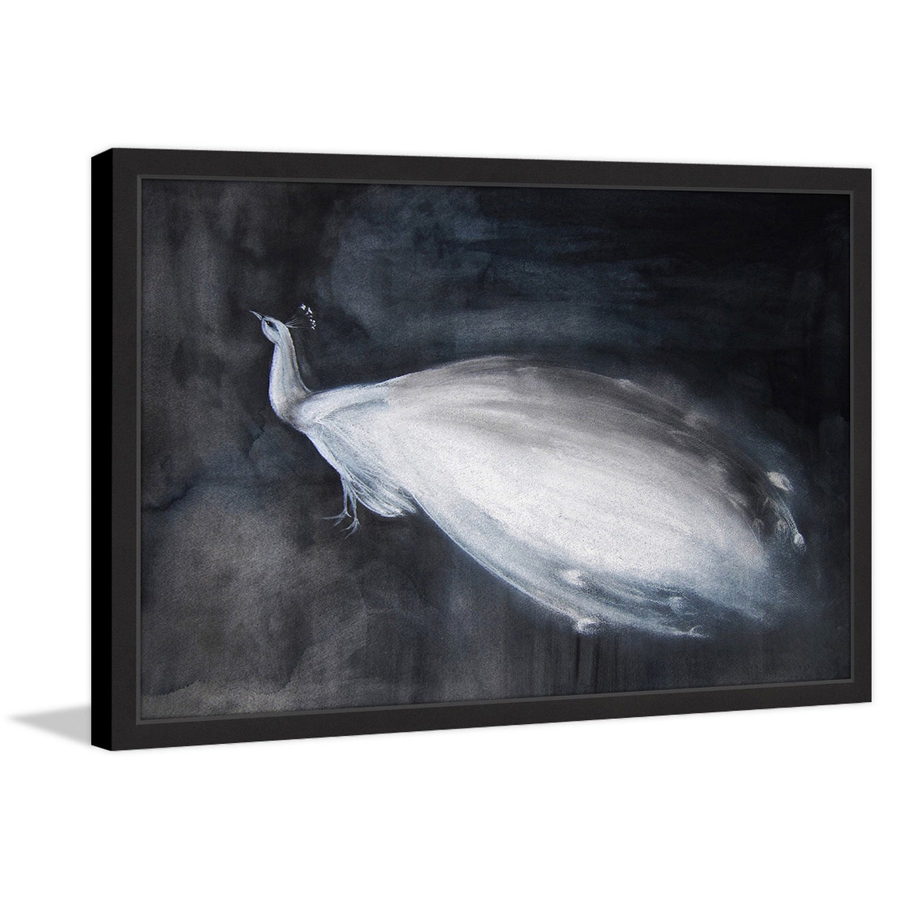 Marmont Hill "White Peacock" by Christine Lindstrom Framed Painting Print
