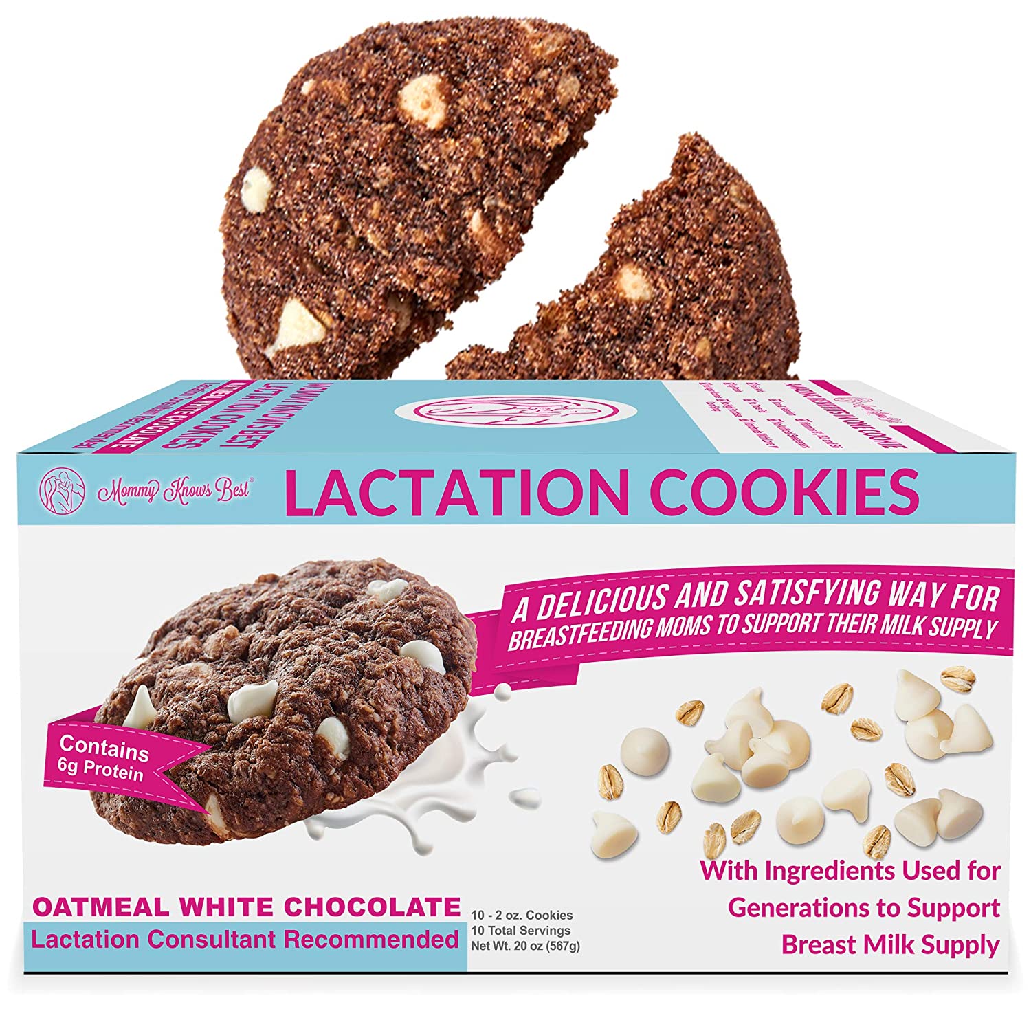 Mommy Knows Best Lactation Cookies Breastfeeding Supplement Oatmeal