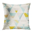 thumbnail image 1 of BOSDECO Beige Twill Geometric Pattern Blue Argyle Folk Abstract Classic Color Pillow Case Pillow Cover 16x16 inch, 1 of 1