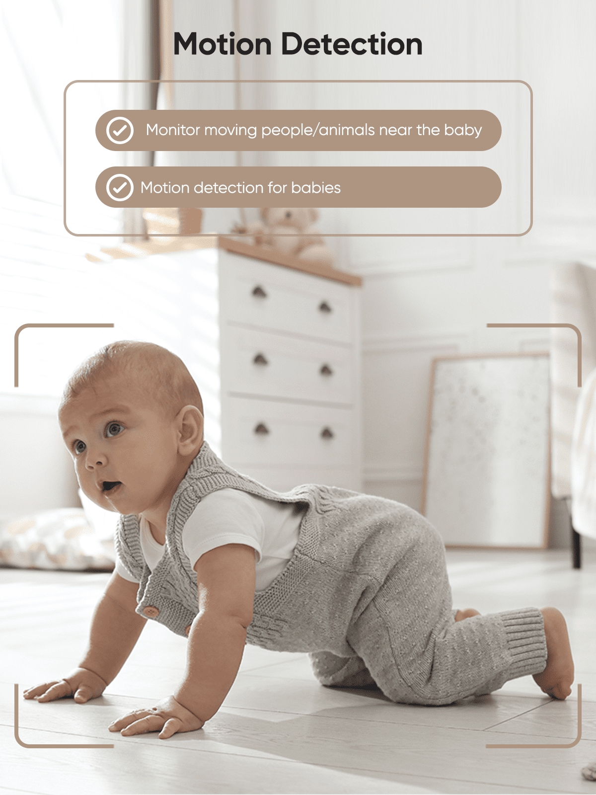 1440p Baby Monitor with 2 Cameras and 5.5'' Split Screen 240h Lasting No WiFi