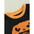 thumbnail image 5 of Bagilaanoe Toddler Boys Girls Halloween Sweatshirt Letter Skeleton Pumpkin Print Long Sleeve Pullover Tops 2-7 Years Kids Halloween Outfits, 5 of 8