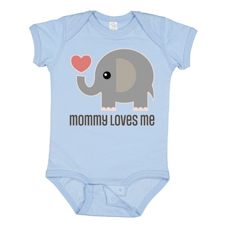 

Inktastic Mommy Loves Me Elephant Boys or Girls Baby Bodysuit