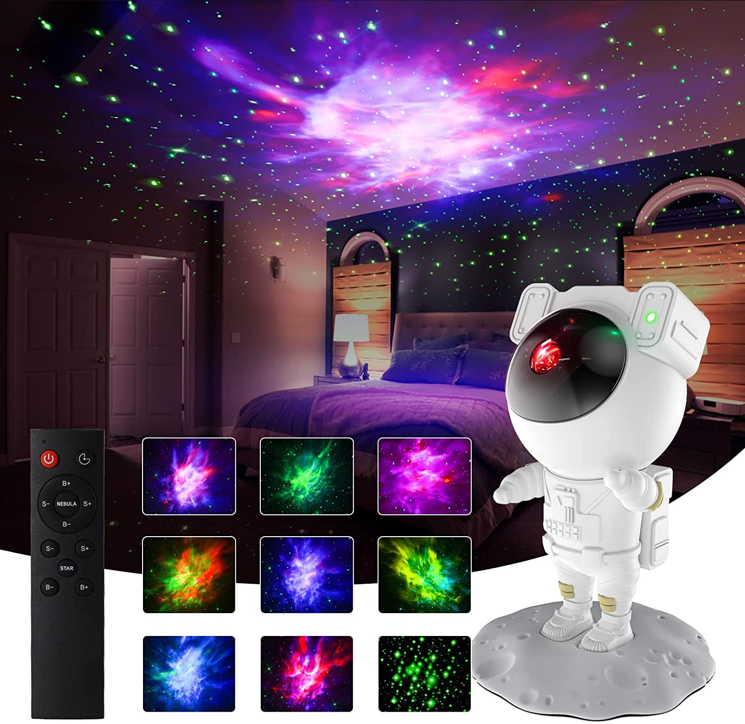 Rasende Annoncør Visne Galaxy Projector Star Projector, Star Light Projector for Bedroom, Night  Light with Timer, 8 Color Effects Starry Sky Light for Adult Kids -  Walmart.com