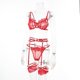 thumbnail image 3 of Gibobby Conjunto de lencería Conjunto de Liguero con Sujetador de Encaje, Lencería Elegante y Exquisita para Mujer para Noche de Bodas, Luna de Miel y Más(Rojo, M), 3 of 5