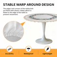 thumbnail image 2 of Elastic Fitted Round Tablecloth, Ocean Starfish Waterproof Stretch Table Cover for 45"-54" Tables, Summer Coastal Beach Nautical Shells Corals Washable Outdoor Tablecloths for Patio, Picnic, Camping, 2 of 9
